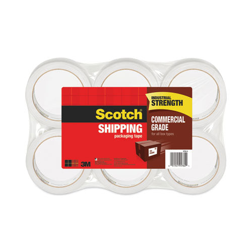 3750 Commercial Grade Packaging Tape, 3" Core, 1.88" x 54.6 yds, Clear, 6/Pack-(MMM37506)