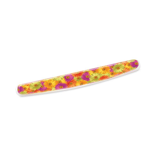 Fun Design Clear Gel Keyboard Wrist Rest, 18 x 2.75, Daisy Design-(MMMWR308DS)