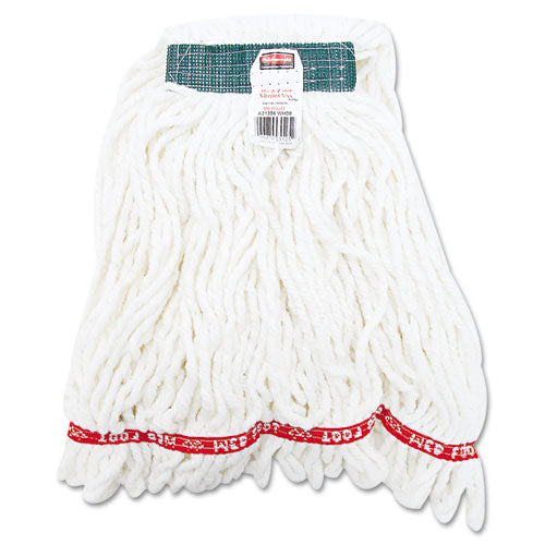 Web Foot Shrinkless Looped-End Wet Mop Head, Cotton/Synthetic, Medium, White, 6/Carton-(RCPA21206WHICT)