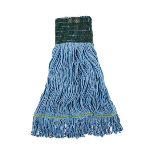 Mop Head, Premium Standard Head, Cotton/Rayon Fiber, Medium, Blue, 12/Carton-(BWK402BL)