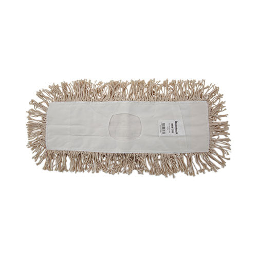 Industrial Dust Mop Head, Hygrade Cotton, 18w x 5d, White-(BWK1318)