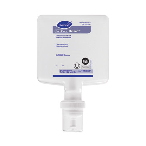 Soft Care Defend Handwash for IntelliCare Dispensers, Fragrance-Free, 1.2 L Refill, 6/Carton-(DVO100907901)