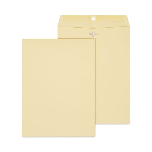 Kraft Clasp Envelope, #10 1/2, Square Flap, Clasp/Gummed Closure, 9 x 12, Brown Kraft, 100/Box-(UNV41907)