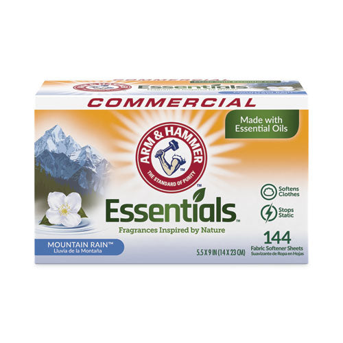 Essentials Dryer Sheets, Mountain Rain, 144 Sheets/Box, 6 Boxes/Carton-(CDC3320000102)