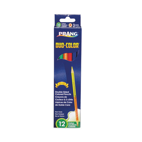 Duo-Color Colored Pencil Sets, 3 mm, Assorted Lead/Barrel Colors, 6/Pack-(DIX22106)