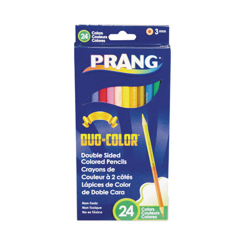 Duo-Color Colored Pencil Sets, 3 mm, 2B (#1), Assorted Lead/Barrel Colors, Dozen-(DIX22112)
