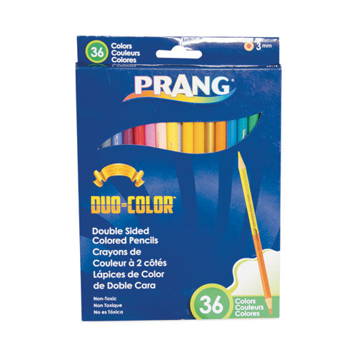 Duo-Color Colored Pencil Sets, 3 mm, 2B (#1), Assorted Lead/Barrel Colors, 18/Pack-(DIX22118)