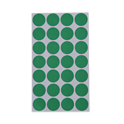 Self-Adhesive Removable Color-Coding Labels, 0.75" dia, Green, 28/Sheet, 36 Sheets/Pack-(UNV40115)