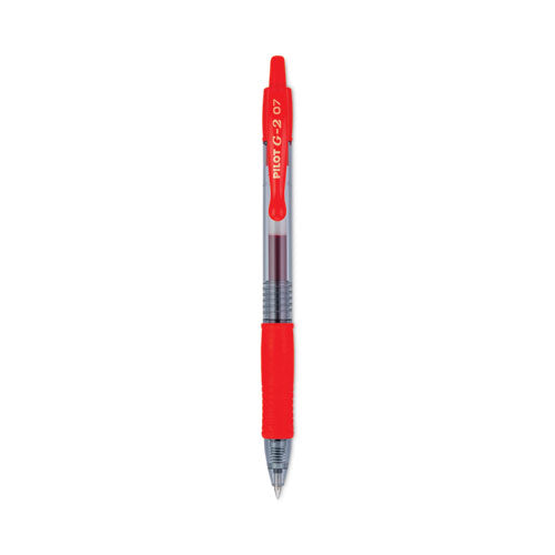 G2 Premium Gel Pen, Retractable, Fine 0.7 mm, Red Ink, Smoke Barrel, Dozen-(PIL31022)