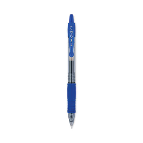 G2 Premium Gel Pen, Retractable, Fine 0.7 mm, Blue Ink, Smoke Barrel, 12/Pack-(PIL31021)