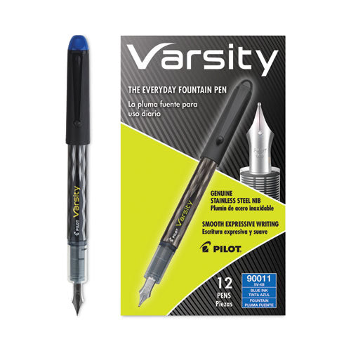 Varsity Fountain Pen, Medium 1 mm, Blue Ink, Gray Pattern Wrap-(PIL90011)