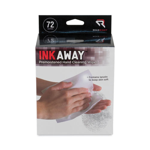 Ink Away Hand Cleaning Pads, Cloth, 5 x 7, White, 72/Pack-(REARR1302)