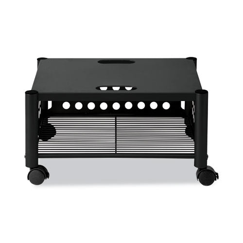 Underdesk Machine Stand, Metal, 2 Shelves, 90 lb Capacity, 21.5" x 17.88" x 11.5", Black-(VRTVF52009)