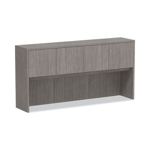 Alera Valencia Series Hutch with Doors, 4 Compartments, 70.63w x 15d x 35.38h, Gray-(ALEVA287215GY)