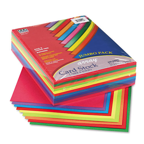 Array Card Stock, 65 lb Cover Weight, 8.5 x 11, Assorted Lively Colors, 250/Pack-(PAC101199)