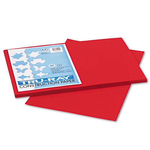 Tru-Ray Construction Paper, 76 lb Text Weight, 12 x 18, Holiday Red, 50/Pack-(PAC102994)