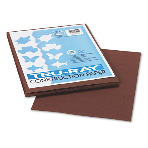 Tru-Ray Construction Paper, 76 lb Text Weight, 9 x 12, Dark Brown, 50/Pack-(PAC103024)