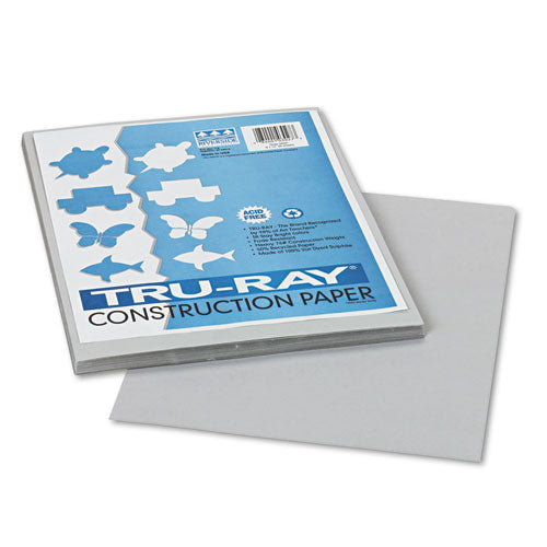 Tru-Ray Construction Paper, 76 lb Text Weight, 9 x 12, Gray, 50/Pack-(PAC103027)