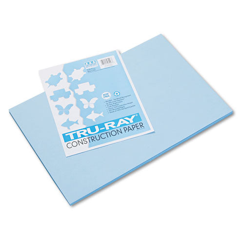 Tru-Ray Construction Paper, 76 lb Text Weight, 12 x 18, Sky Blue, 50/Pack-(PAC103048)