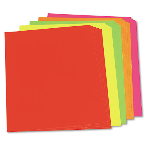 Neon Color Poster Board, 22 x 28, Lemon, Lime, Orange, Pink, Red, 25/Carton-(PAC104234)