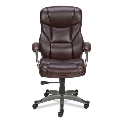 Alera Birns Series High-Back Task Chair, Supports Up to 250 lb, 18.11" to 22.05" Seat Height, Brown Seat/Back, Chrome Base-(ALEBN41B59)