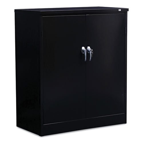 Assembled 42" High Heavy-Duty Welded Storage Cabinet, Two Adjustable Shelves, 36w x 18d, Black-(ALECM4218BK)