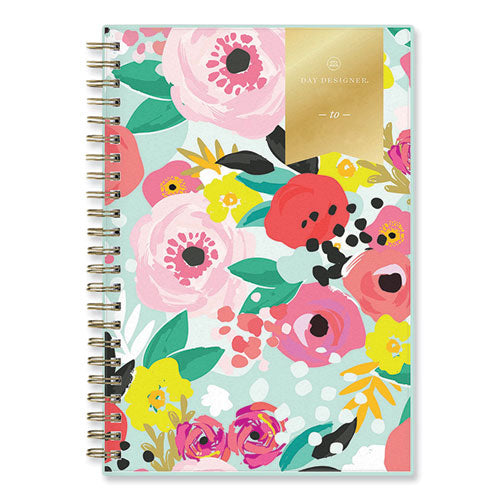 Day Designer “Secret Garden Mint” Academic Weekly/Monthly Twin-Wire Notes Planner, 8 x 5, 12-Month (July to June): 2022-2023-(BLS137900A23)