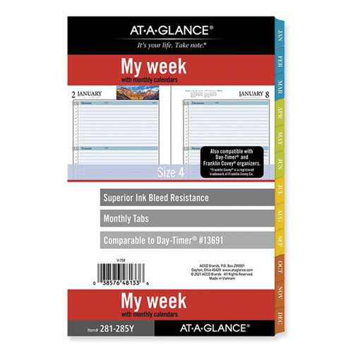 My Week Weekly/Monthly Planner Refill, Zenscapes Photos, Desk Size 4, 8.5 x 5.5, Blue/White Sheets, 12-Month (Jan-Dec): 2023-(AAG281285Y23)