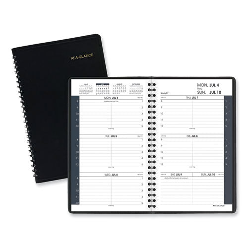 Classic Academic Weekly Appointment Book, 8 x 5, Black Cover, 14-Month (July to August): 2022 to 2023-(AAG701010523)