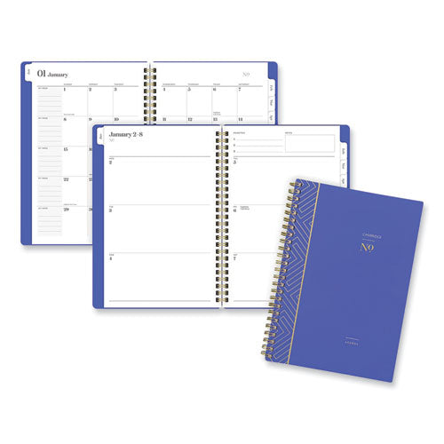 Workstyle Weekly/Monthly Planner, Classic Geometric Artwork, 8.5 x 5.5, Blue/Gold Cover, 12-Month (Jan to Dec): 2023-(ACC16062002023)