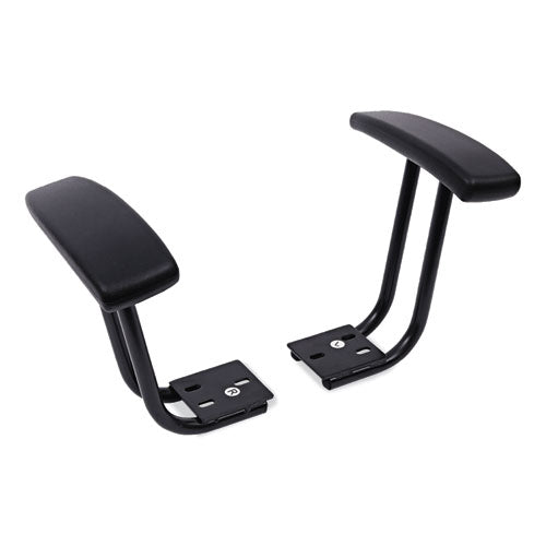 Optional Fixed Height T-Arms for Alera Essentia and Interval Series Chairs, Black, 2/Set-(ALEIN49AKB10B)