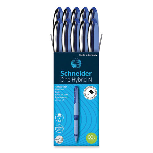 One Hybrid N Roller Ball Pen, Stick, Extra-Fine 0.3 mm, Blue Ink, Blue Barrel, 10/Box-(RED183403)