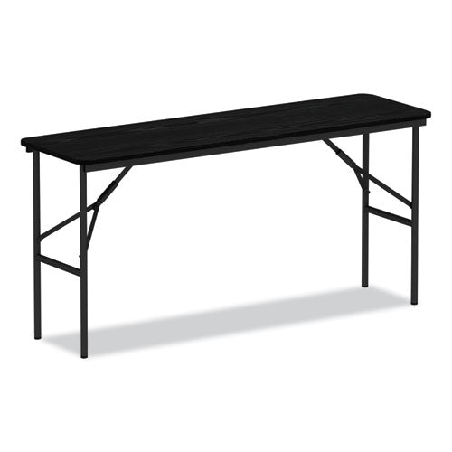 Wood Folding Table, Rectangular, 59.88w x 17.75d x 29.13h, Black-(ALEFT726018BK)