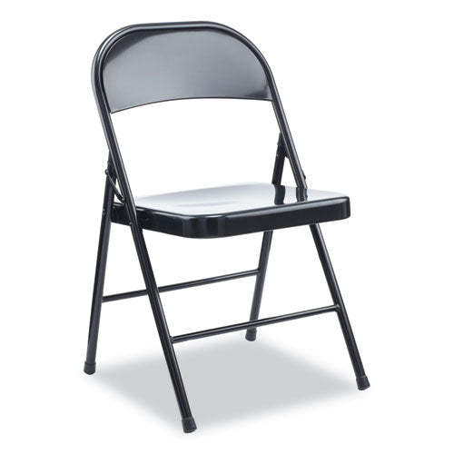 Armless Steel Folding Chair, Supports Up to 275 lb, Black Seat, Black Back, Black Base, 4/Carton-(ALECA941)