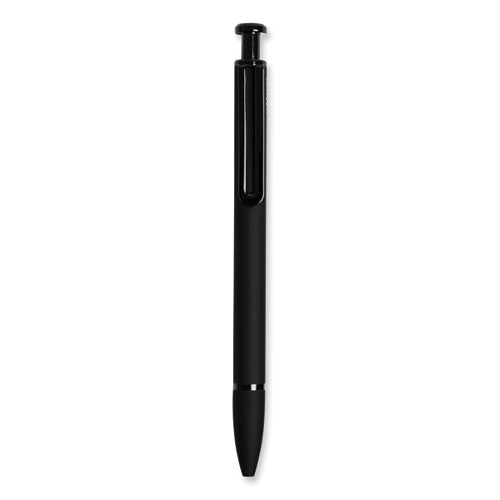 Monterey Soft Touch Ballpoint Pen, Retractable, Medium 1 mm, Black Ink, Midnight Barrel, 12/Pack-(UBR3786U0124)