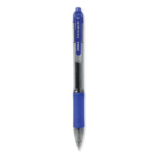 Sarasa Dry Gel X20 Gel Pen, Retractable, Medium 0.7 mm, Blue Ink, Translucent Blue Barrel, 12/Pack-(ZEB46820)