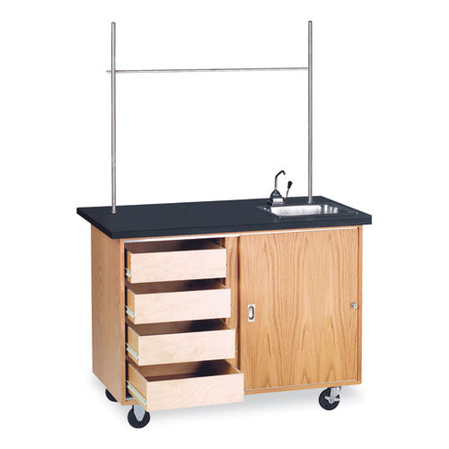 Mobile Demonstration Table, Rectangular, 48w x 28d x 36h, Black-(DVW4222K)