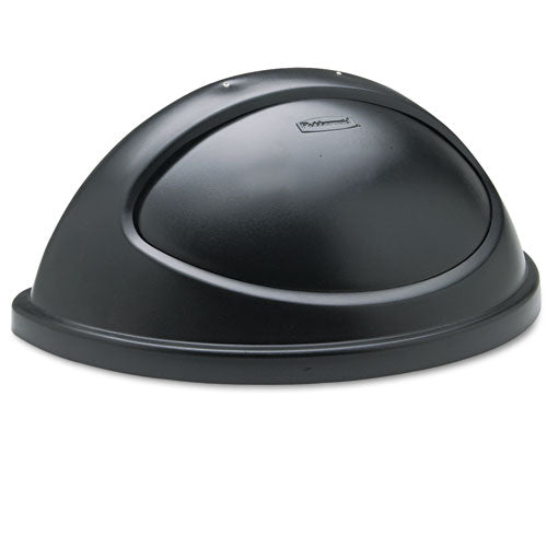 Untouchable Plastic Half-Round Lid, 21.38w x 12.38d x 9.13h, Black-(RCP362000BK)