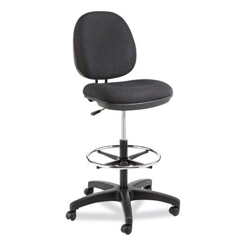 Alera Interval Series Swivel Task Stool, Supports Up to 275 lb, 23.93" to 34.53" Seat Height, Black Fabric-(ALEIN4611)