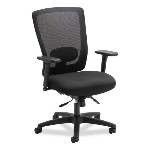 Alera Envy Series Mesh Mid-Back Multifunction Chair, Supports Up to 250 lb, 17" to 21.5" Seat Height, Black-(ALENV42M14)