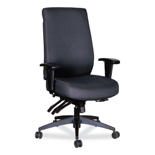 Alera Wrigley Series High Performance High-Back Multifunction Task Chair, Supports 275 lb, 18.7" to 22.24" Seat Height, Black-(ALEHPM4101)