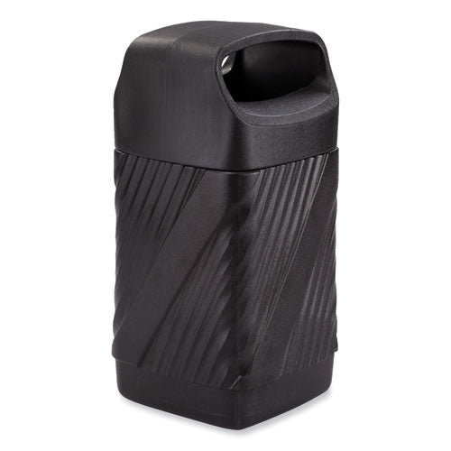 Twist Waste Receptacle with Closed Top, 32 gal, Steel, Black-(SAF9371BL)