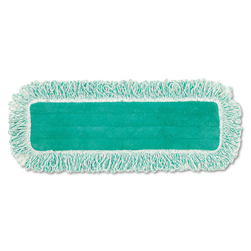 Dust Pad with Fringe, Microfiber, 18" Long, Green, 6/Carton-(RCPQ418GNCT)