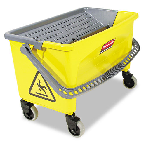 HYGEN Press Wring Bucket for Microfiber Flat Mops, 43 qt, Yellow-(RCPQ90088YW)