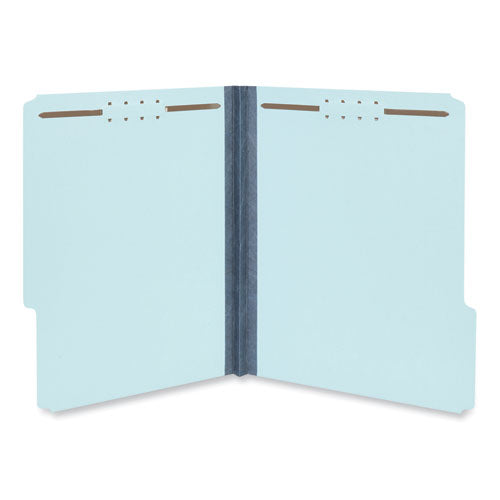 Top Tab Classification Folders, 1" Expansion, 2 Fasteners, Letter Size, Light Blue Exterior, 25/Box-(UNV10415)