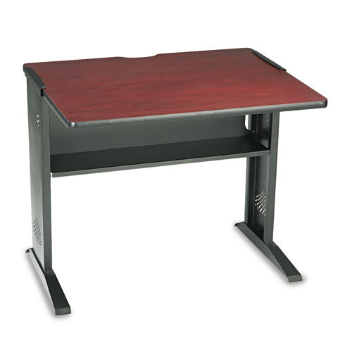 Computer Desk with Reversible Top, 35.5" x 28" x 30", Mahogany/Medium Oak/Black-(SAF1930)