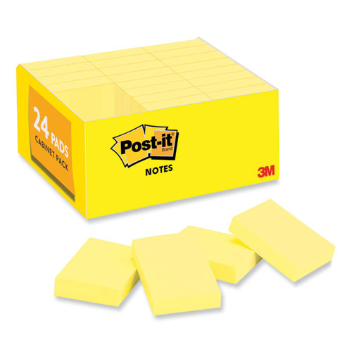 Original Pads in Canary Yellow, Value Pack, 1.38" x 1.88", 100 Sheets/Pad, 24 Pads/Pack-(MMM65324VAD)