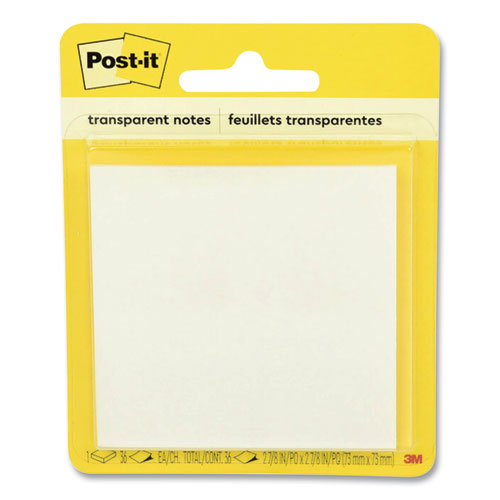 Transparent Notes, 2.88" x 2.88", 36 Sheets/Pad-(MMM600TRSPT)