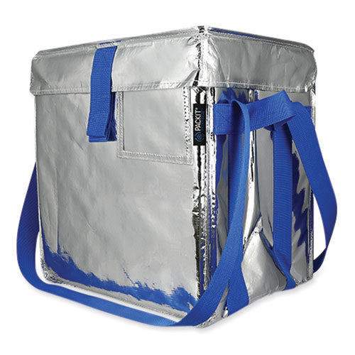 Fresh Eco Freeze Tote, 13.5 x 9 x 13, Silver/Blue, 4/Carton-(PKFUDMAG)