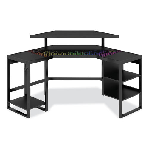 LevelUp Gear LEET Corner Gaming Desk, 53.25" x 51.75" x 36.75", Onyx-(WHLLTCGD)